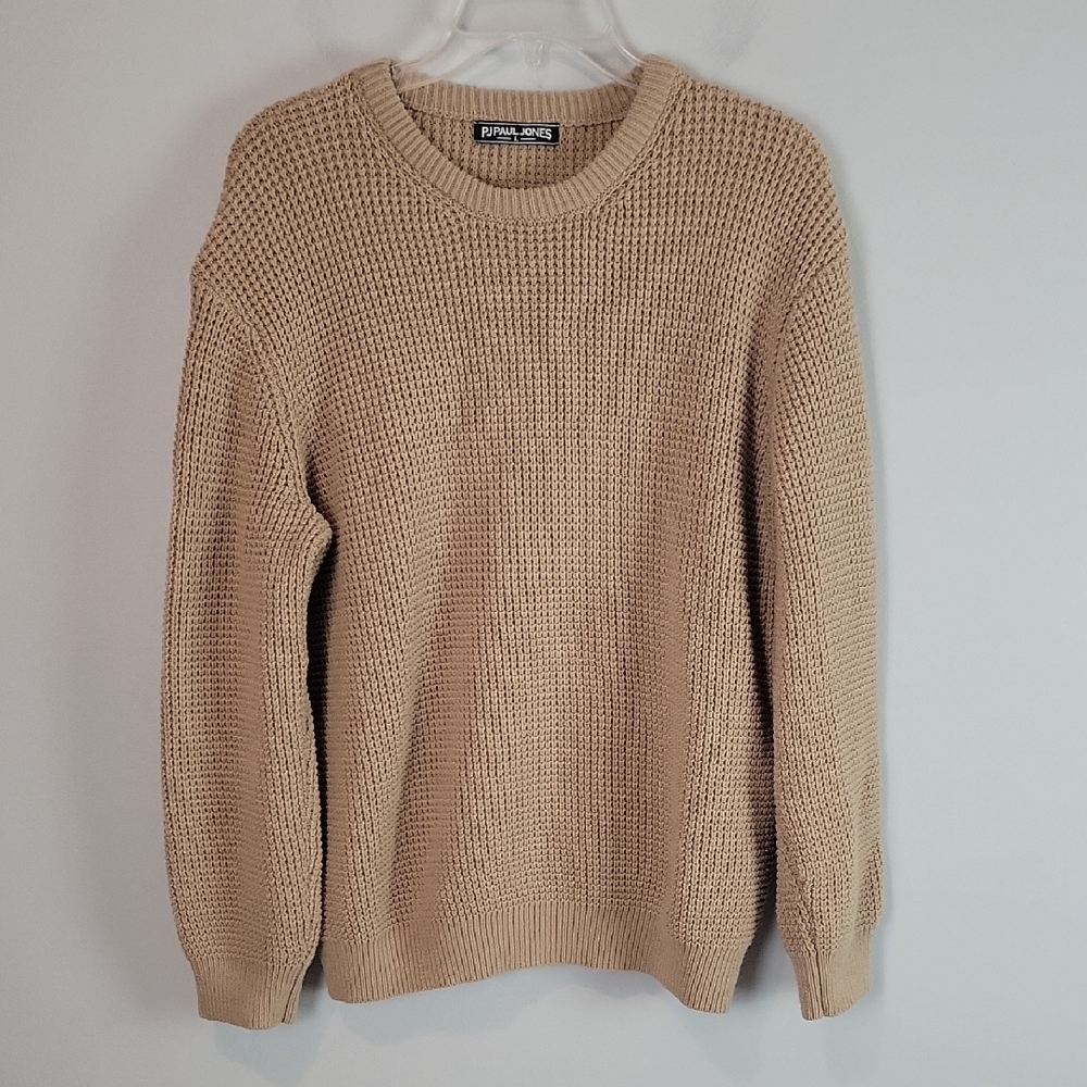 PJ Paul Jones cream crew neck sweater mens Large